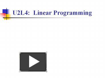 Linear Programming presentation | free to download