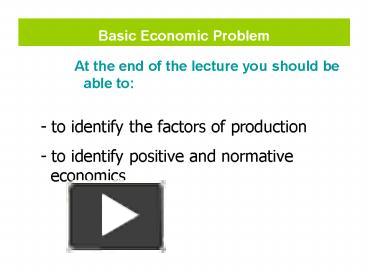 😀 The basic economic problem. 1.1 Scarcity: The Basic Economic Problem ...
