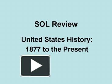 PPT – SOL Review PowerPoint presentation | free to download - id ...