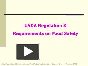 USDA Regulation presentation | free to view