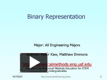 Binary Representation presentation | free to download
