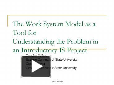 PPT – The Work System Model as a Tool for Understanding the Problem in ...