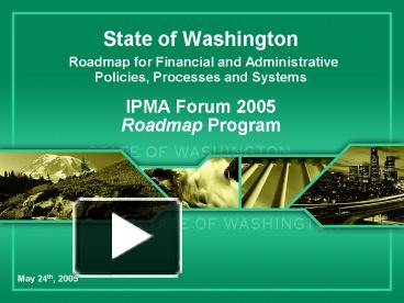 State of Washington Roadmap for Financial and Administrative Policies ...