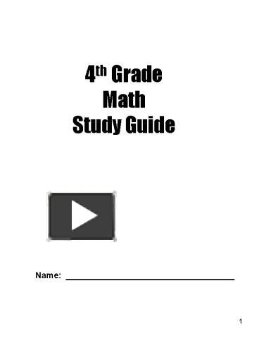 4th Grade Math Study Guide presentation | free to view