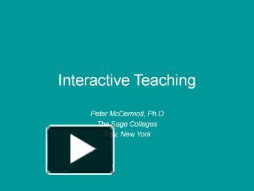Interactive Teaching presentation | free to view