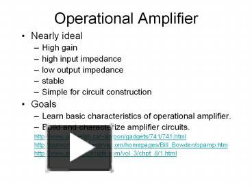 PPT – Operational Amplifier PowerPoint presentation | free to view - id ...