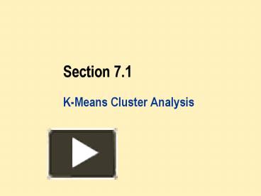 K-Means Cluster Analysis presentation | free to view