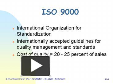 ISO 9000 presentation | free to view