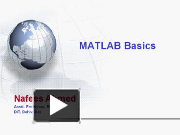 MATLAB Basics presentation | free to download