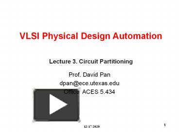 VLSI Physical Design Automation presentation | free to download