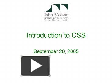 PPT – Introduction to CSS PowerPoint presentation | free to view - id ...
