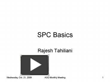 SPC Basics presentation | free to view