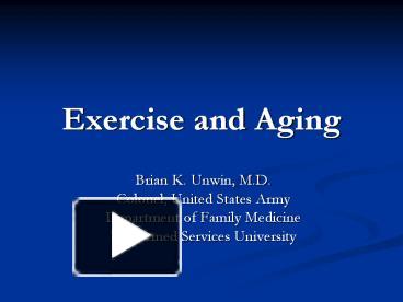 PPT – Exercise and Aging PowerPoint presentation | free to view - id ...