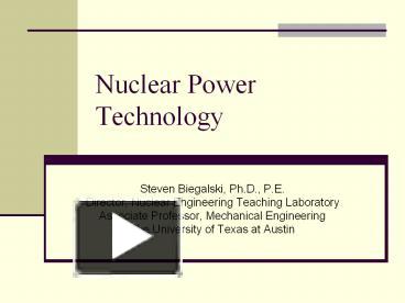 Nuclear Power Technology presentation | free to download