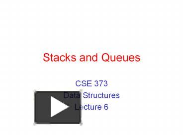 PPT – Stacks and Queues PowerPoint presentation | free to download - id ...