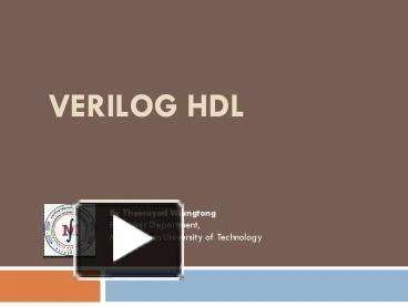PPT – Verilog HDL PowerPoint presentation | free to view - id: 532aaf-MGU2O