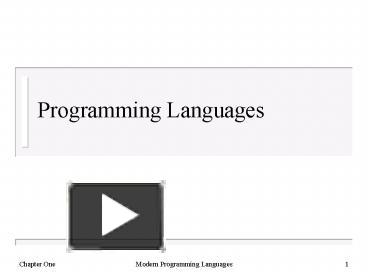 PPT – Programming Languages PowerPoint presentation | free to view - id ...