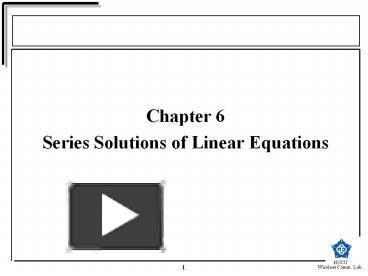 Series Solutions of Linear Equations presentation | free to view
