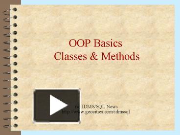 PPT – OOP Basics Classes PowerPoint presentation | free to view - id ...