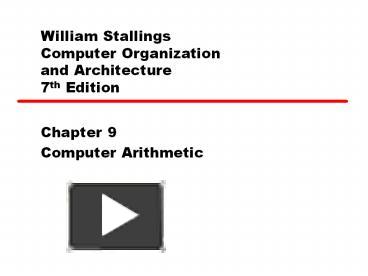 William Stallings Computer Organization and Architecture 7th Edition ...