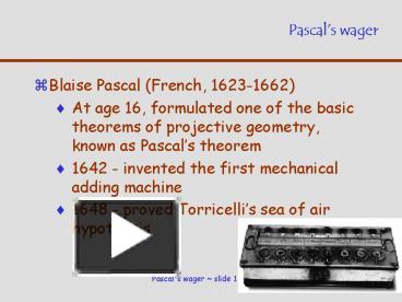 PPT – Pascal PowerPoint presentation | free to view - id: 559640-YmU0N