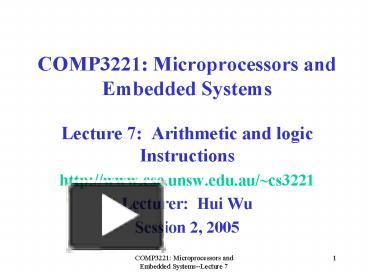 COMP3221: Microprocessors and Embedded Systems presentation | free to ...