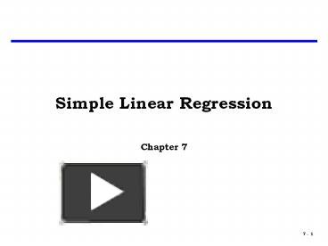 PPT – Simple Linear Regression PowerPoint presentation | free to ...