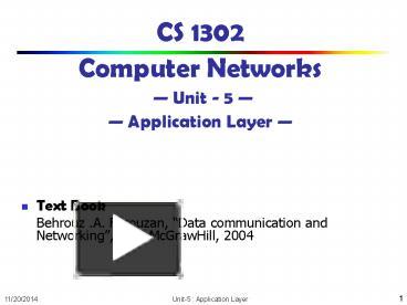 CS 1302 Computer Networks presentation | free to download