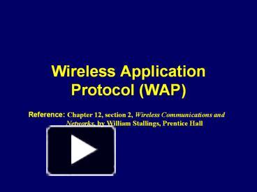 PPT – Wireless Application Protocol (WAP) PowerPoint presentation ...