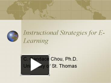 Instructional Strategies for E-Learning presentation | free to download