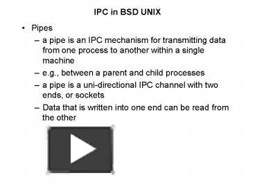 IPC in BSD UNIX presentation | free to download