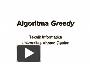 Algoritma Greedy presentation | free to download