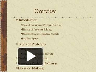 Problem Solving presentation | free to view