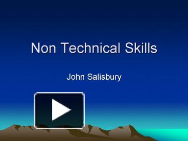 Non Technical Skills presentation | free to view