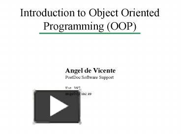 PPT – Introduction to Object Oriented Programming (OOP) PowerPoint ...