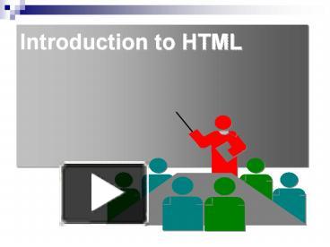 Introduction to HTML presentation | free to download