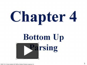 Chapter 4 Bottom Up Parsing presentation | free to download