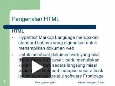Pengenalan HTML presentation | free to download