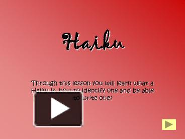 Haiku presentation | free to view