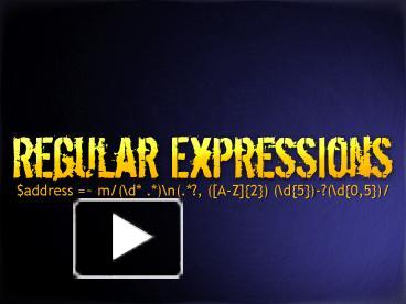 PPT – Regular Expressions PowerPoint presentation | free to download ...