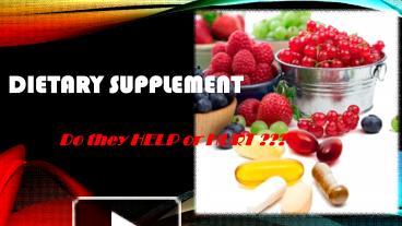 Dietary Supplement Presentation Free To Download