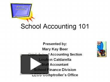 School Accounting 101 presentation | free to download