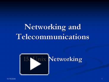 Networking and Telecommunications presentation | free to download
