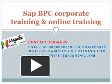 sap bpc corporate training and online training presentation | free to ...