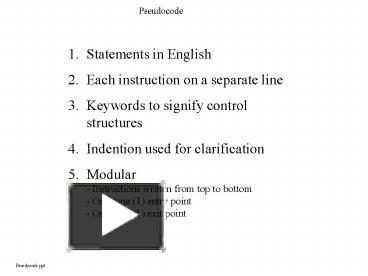 Pseudocode presentation | free to download