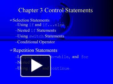 Chapter 3 Control Statements presentation | free to download