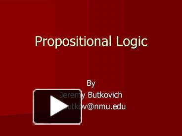 Propositional Logic presentation | free to view