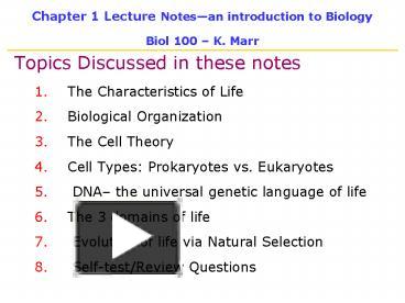 Chapter 1 Lecture Notes presentation | free to download