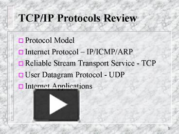 TCP/IP Protocols Review presentation | free to download