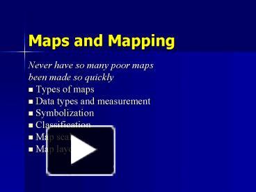 PPT – Maps and Mapping PowerPoint presentation | free to download - id ...